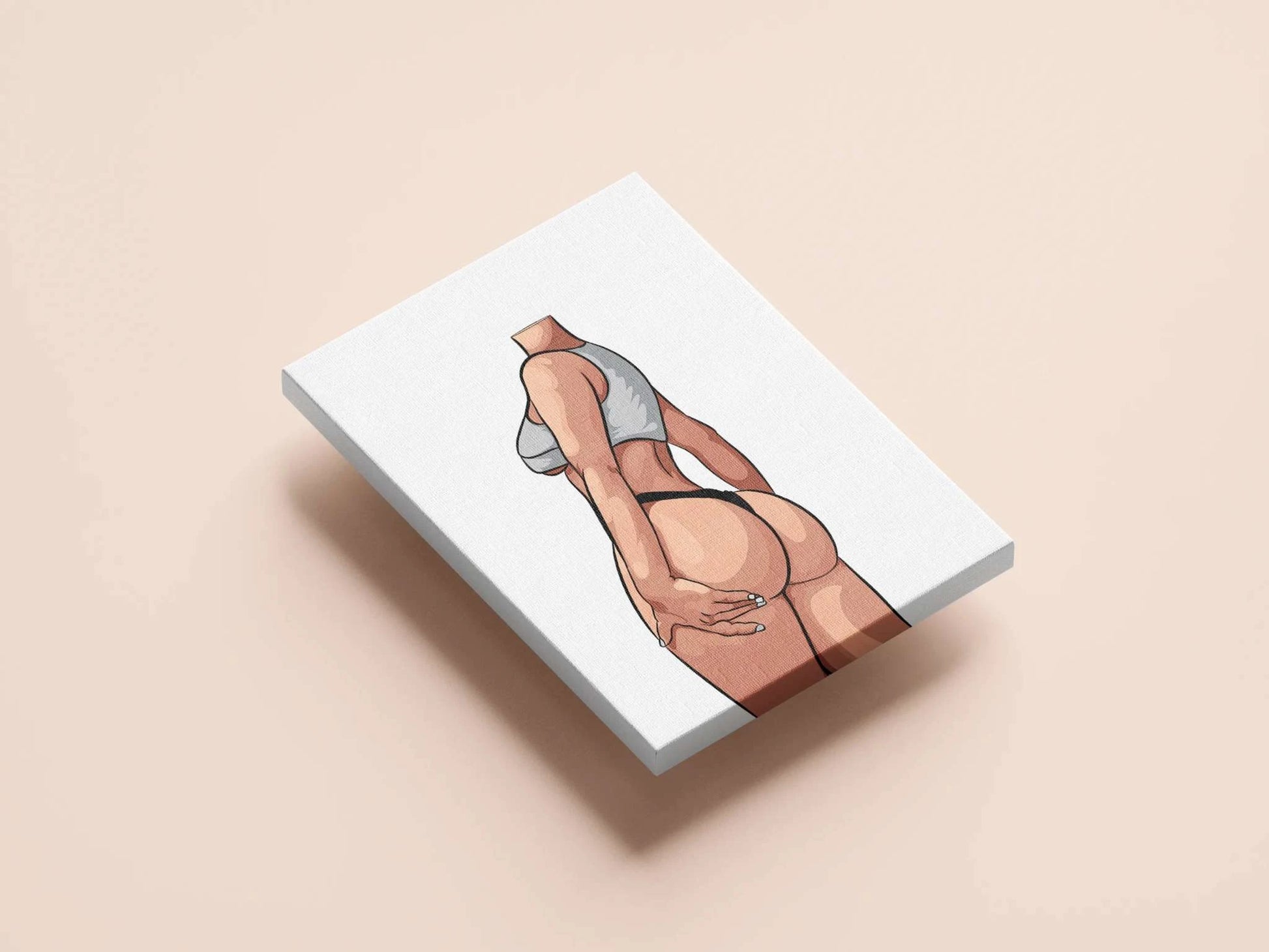 Digital illustration of female form in lingerie, showcasing bold lines and vibrant shading, Model 35 - Baked Art.