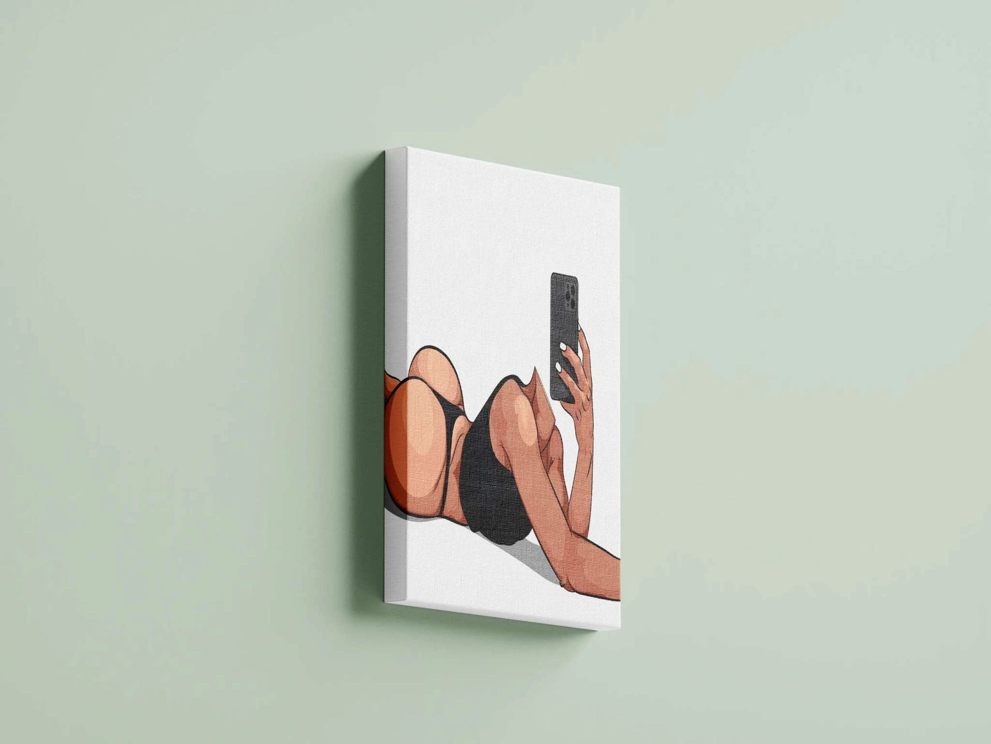 Digital illustration of Model 36 - Baked Art in alluring pose on canvas.