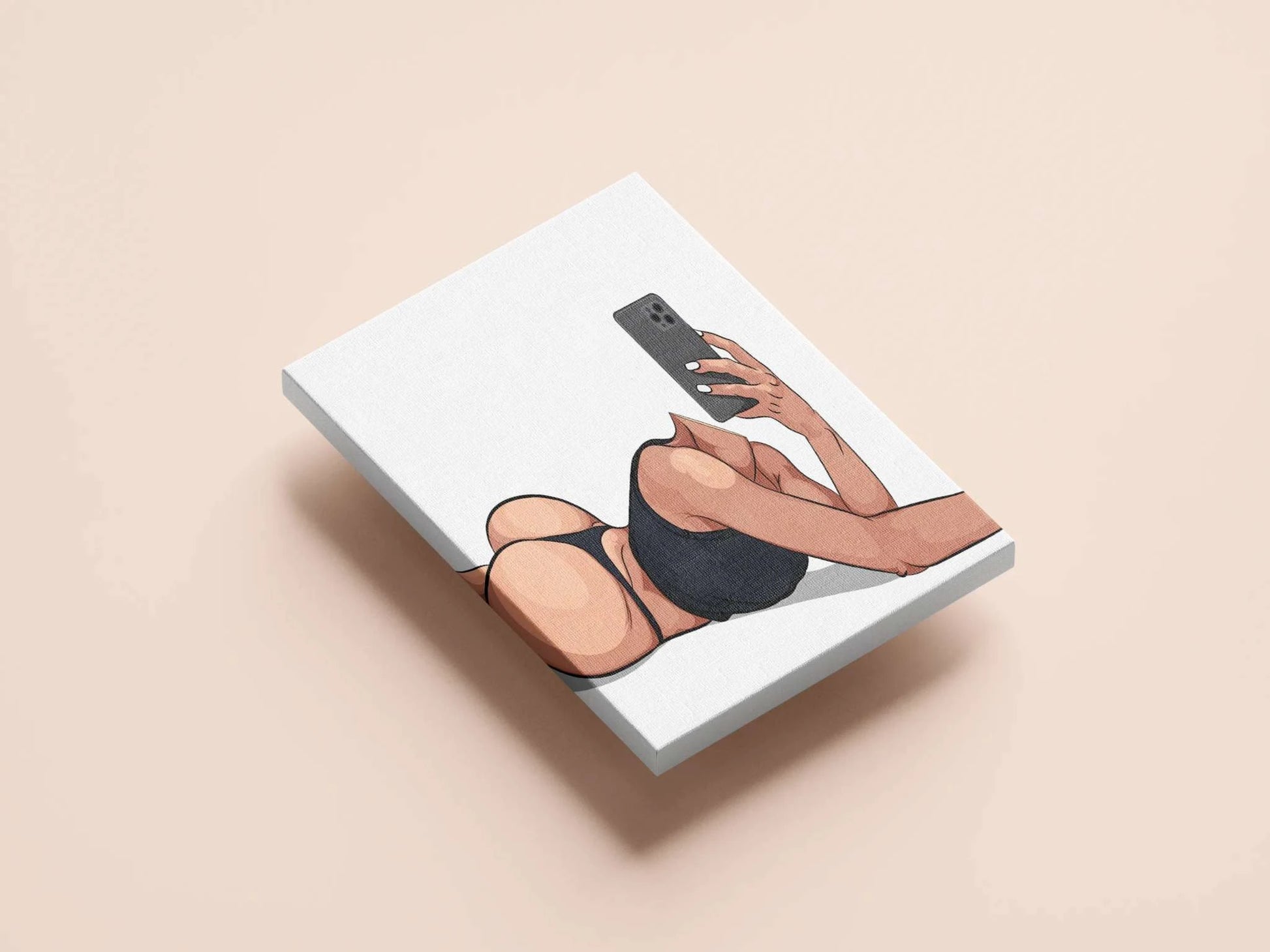 Digital illustration of Model 36 in modern color palette, showcasing bold curves and an alluring pose.
