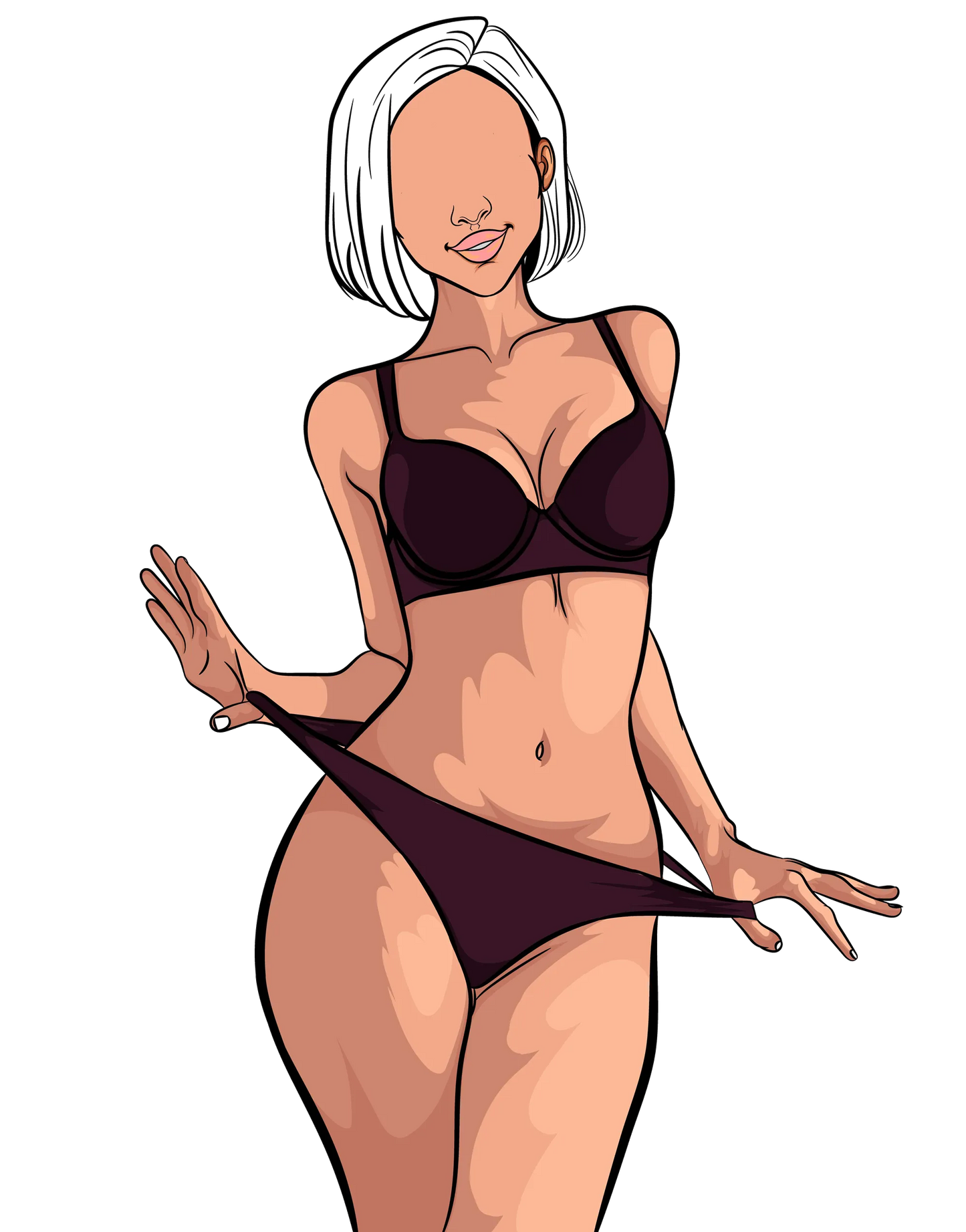 Model 38 - Baked Art digital illustration showcasing minimalist lingerie art in neutral tones.