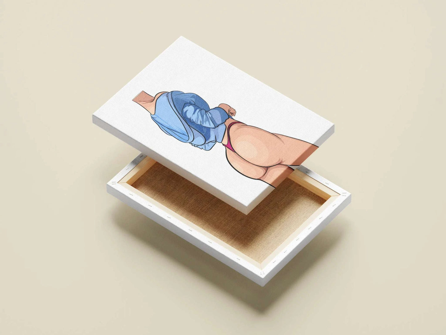 Model 43 - Baked Art digital illustration on canvas box.