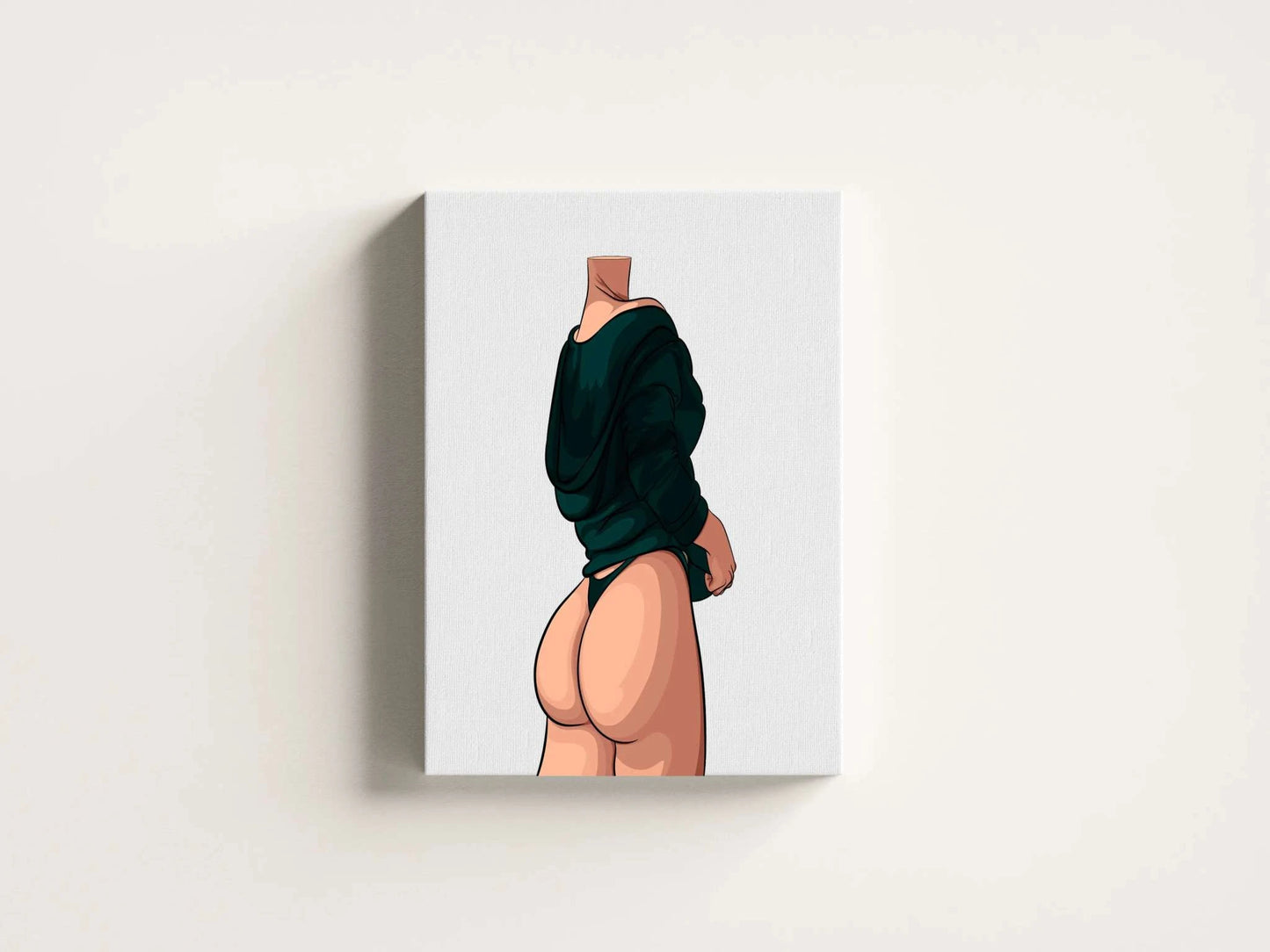 Model 44 - Baked Art digital illustration featuring modern fashion and bold contours on a canvas.
