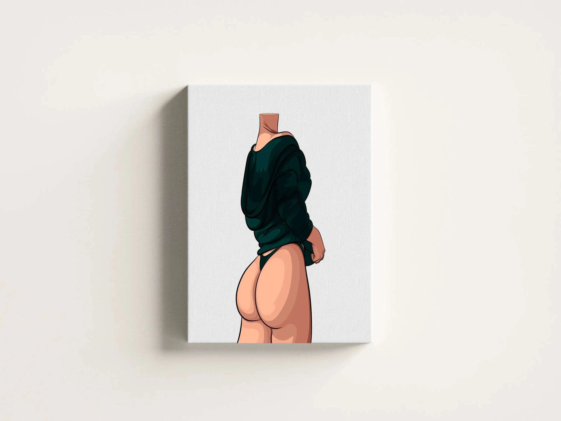 Model 44 - Baked Art digital illustration featuring modern fashion and bold contours on a canvas.