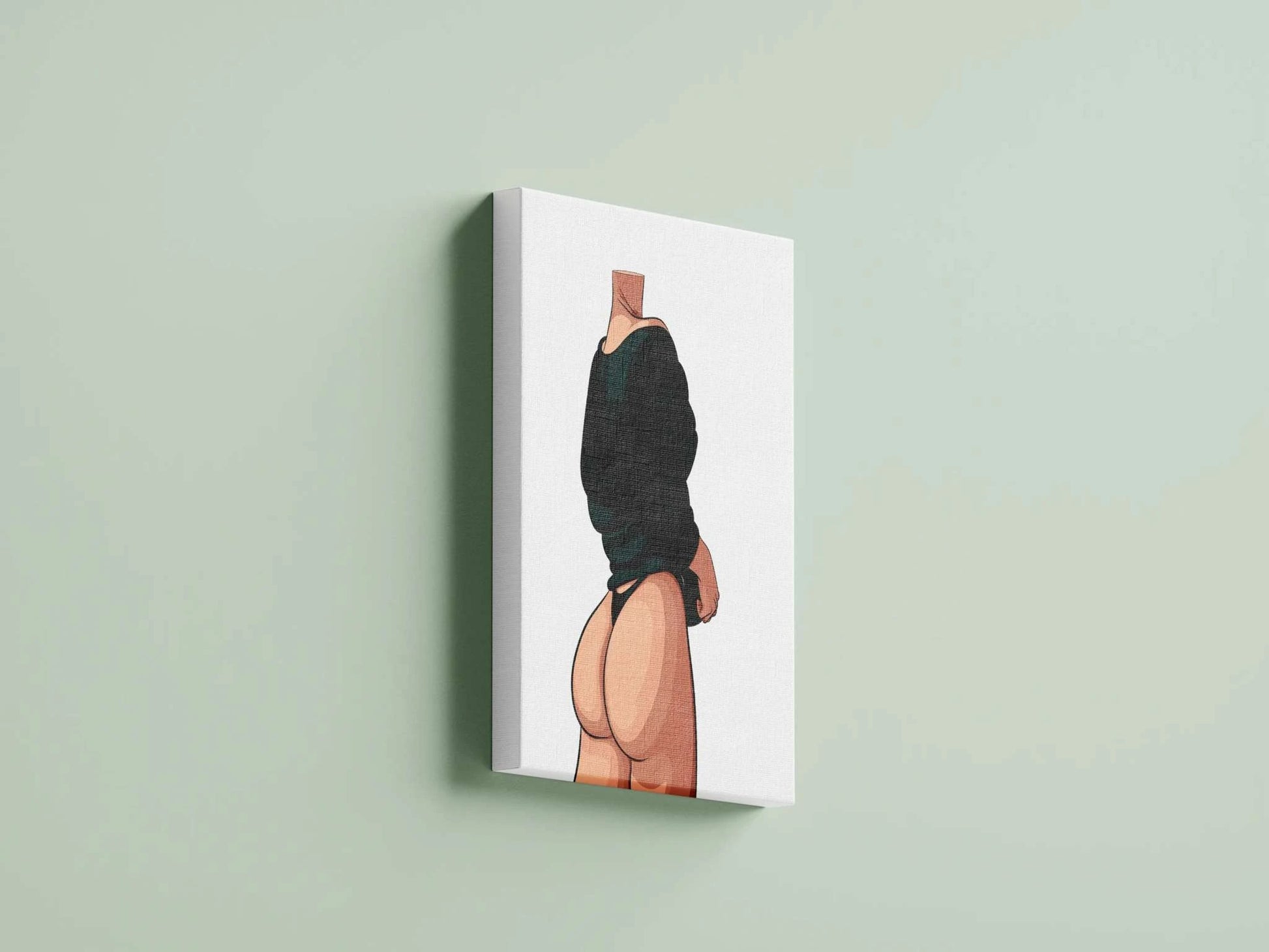 Model 44 Baked Art digital piece with bold contours on canvas.