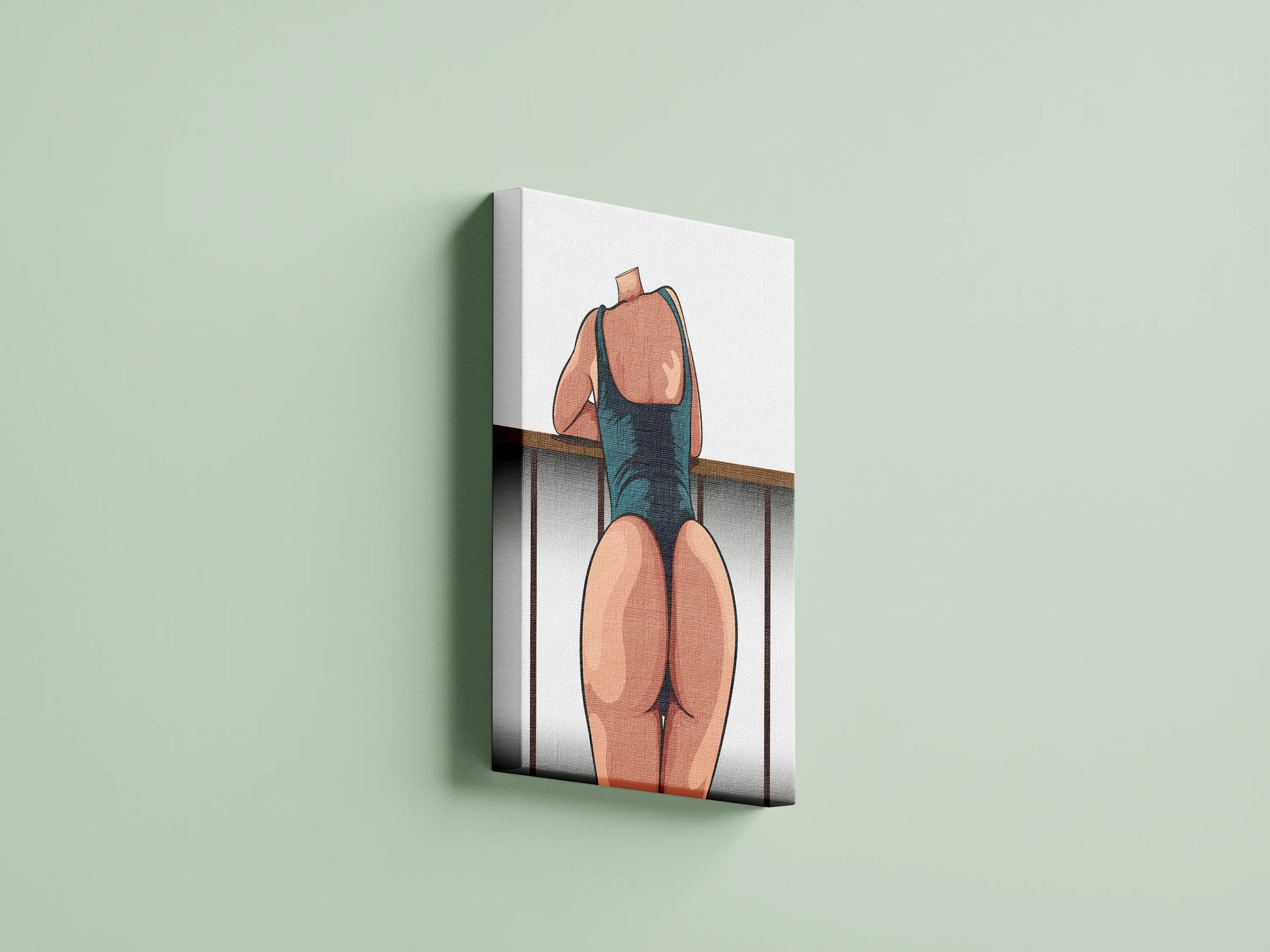 Digital artwork of Model 45 showcasing sleek swimwear and dynamic form, visually engaging in a modern aesthetic.