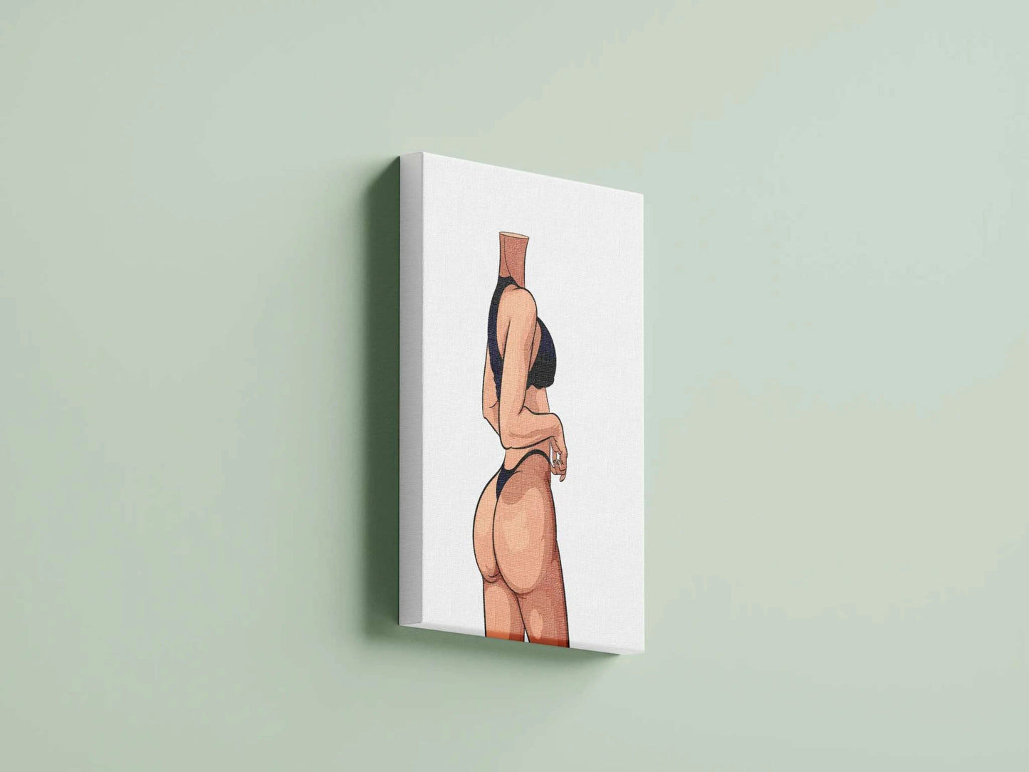 Digital art of Lingerie Model 47 in dynamic pose with detailed shading and linework on canvas.