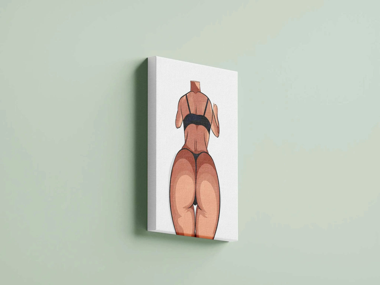 Digital artwork of character design with dynamic proportions and vibrant colors, titled "Lingerie Model 49 - Digitalized Arts Baked Art."