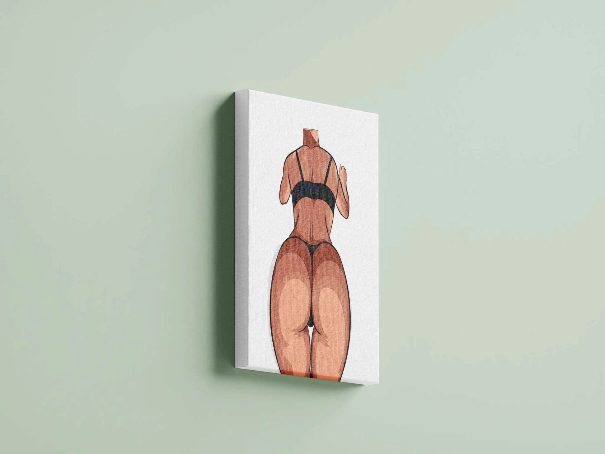 Digital artwork of character design with dynamic proportions and vibrant colors, titled "Lingerie Model 49 - Digitalized Arts Baked Art."