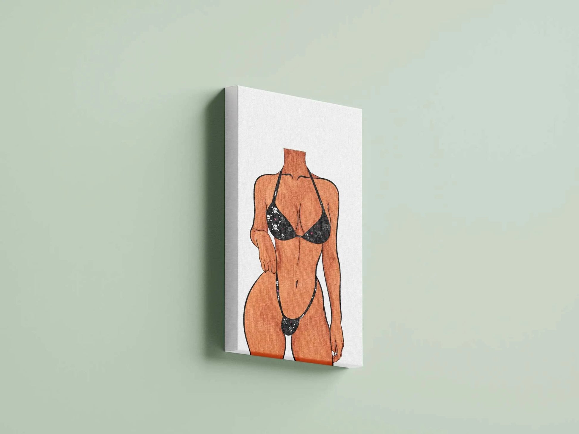 Digital bikini model art on canvas with intricate anatomy, ideal for artists and designers.