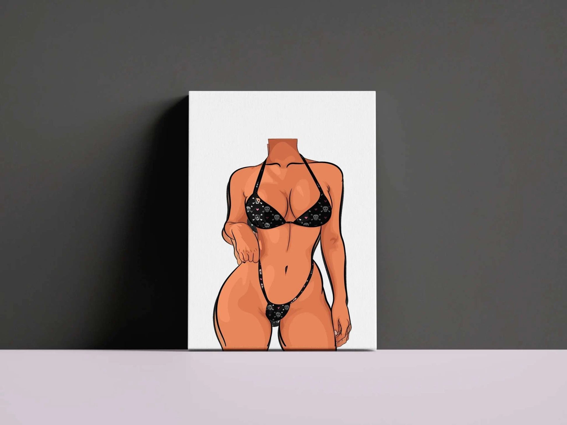Digital art of bikini model with realistic anatomy and intricate details, ideal for creative projects.