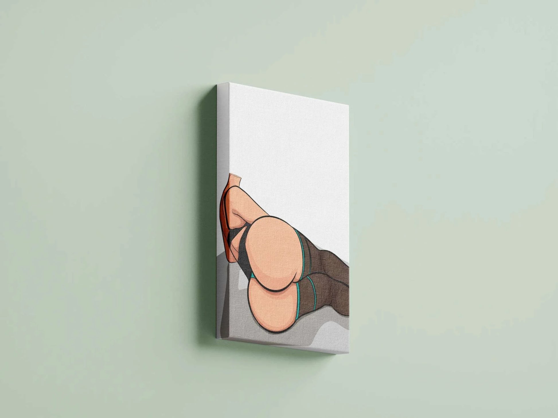 Model 55 - Baked Art digital artwork on canvas with curvy pose and detailed shading.