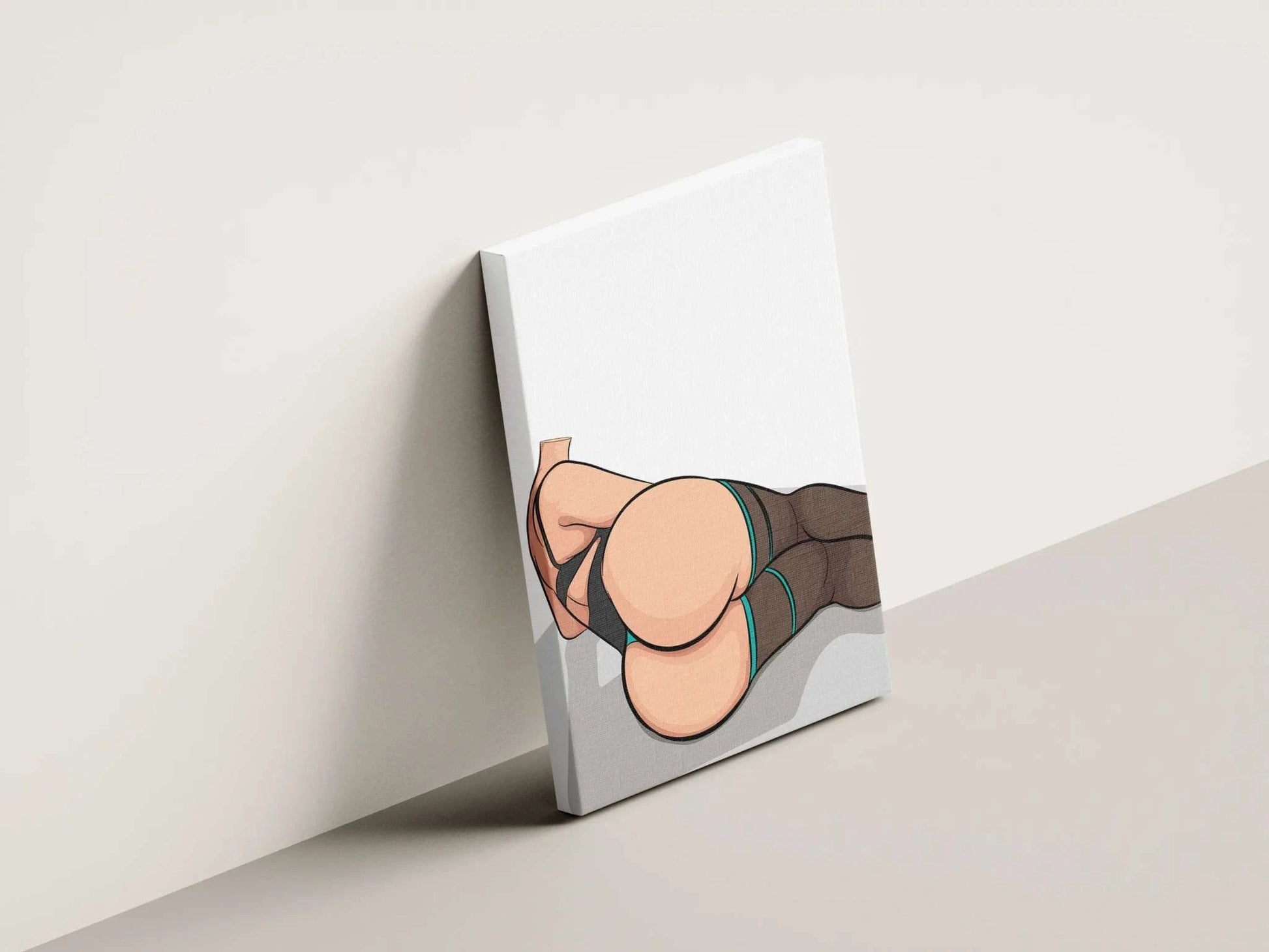 Model 55 - Baked Art digital illustration canvas displaying curvy pose with clean lines and detailed shading.