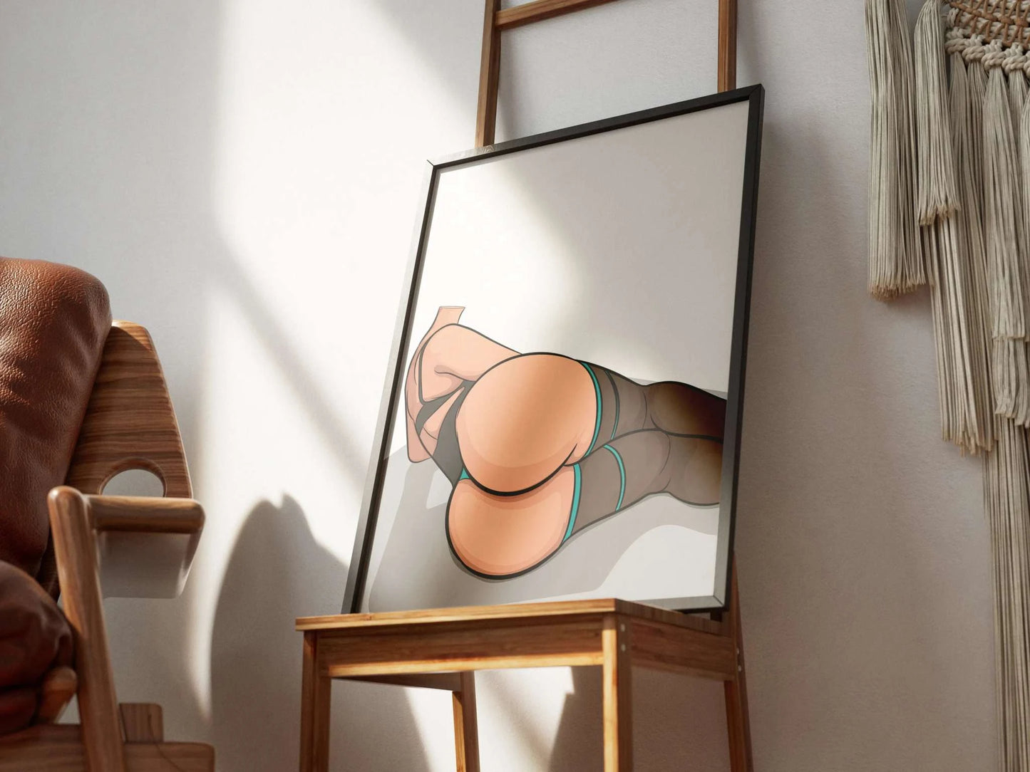 Model 55 - Baked Art digital artwork in frame displaying curvy pose with detailed shading.