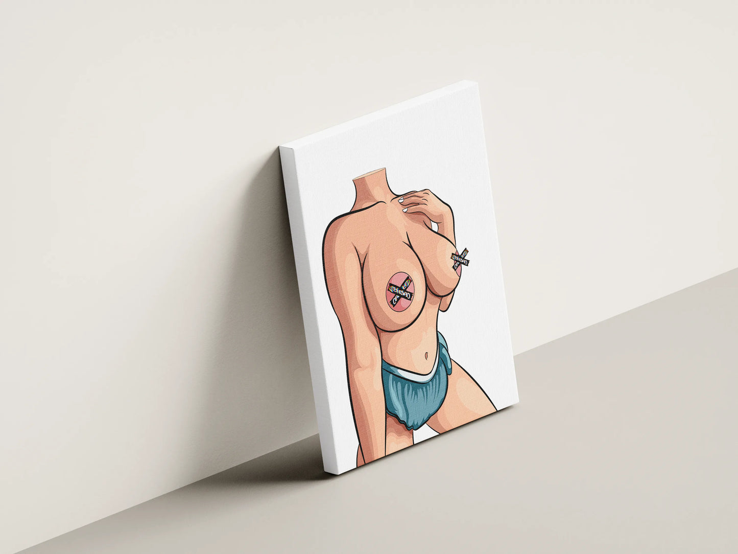 Elegant female silhouette art on canvas featuring modern aesthetic design for fashion prints and digital art.