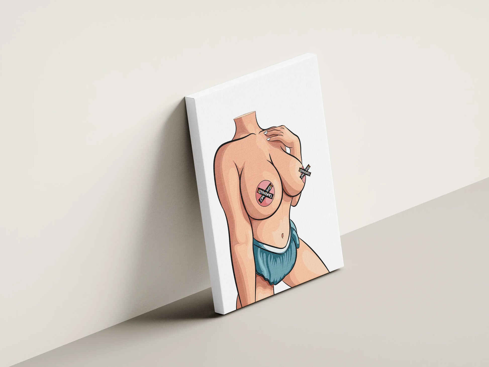 Elegant female silhouette art on canvas featuring modern aesthetic design for fashion prints and digital art.