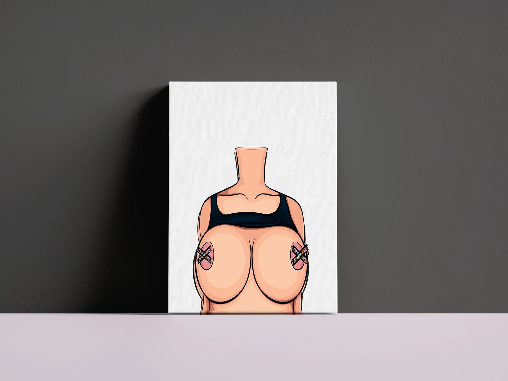 Digital art of headless female form, ideal for designers and branding, Model 57 - Baked Art.