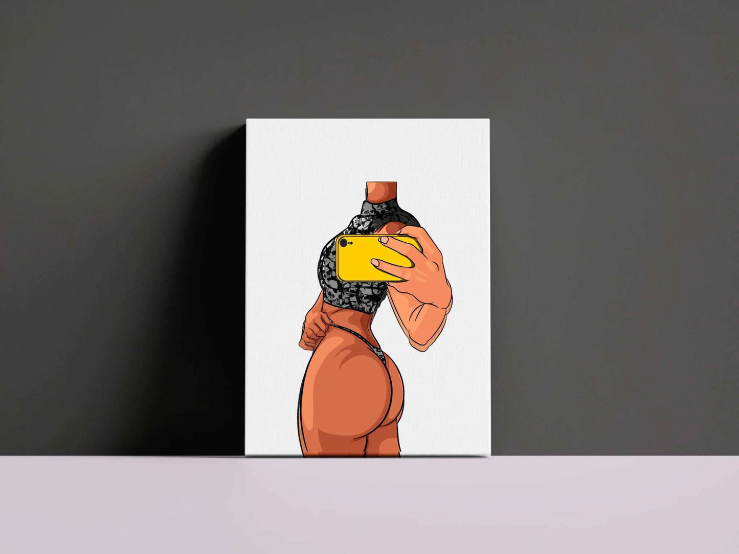 Lingerie Model 5 digital art print showcasing elegant design and intricate textures.