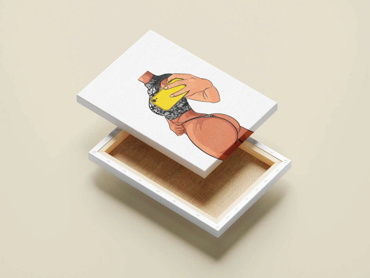 Digital art of a lingerie-clad model emphasizing detailed textures and refined anatomy, titled "Model 5 - Baked Art."