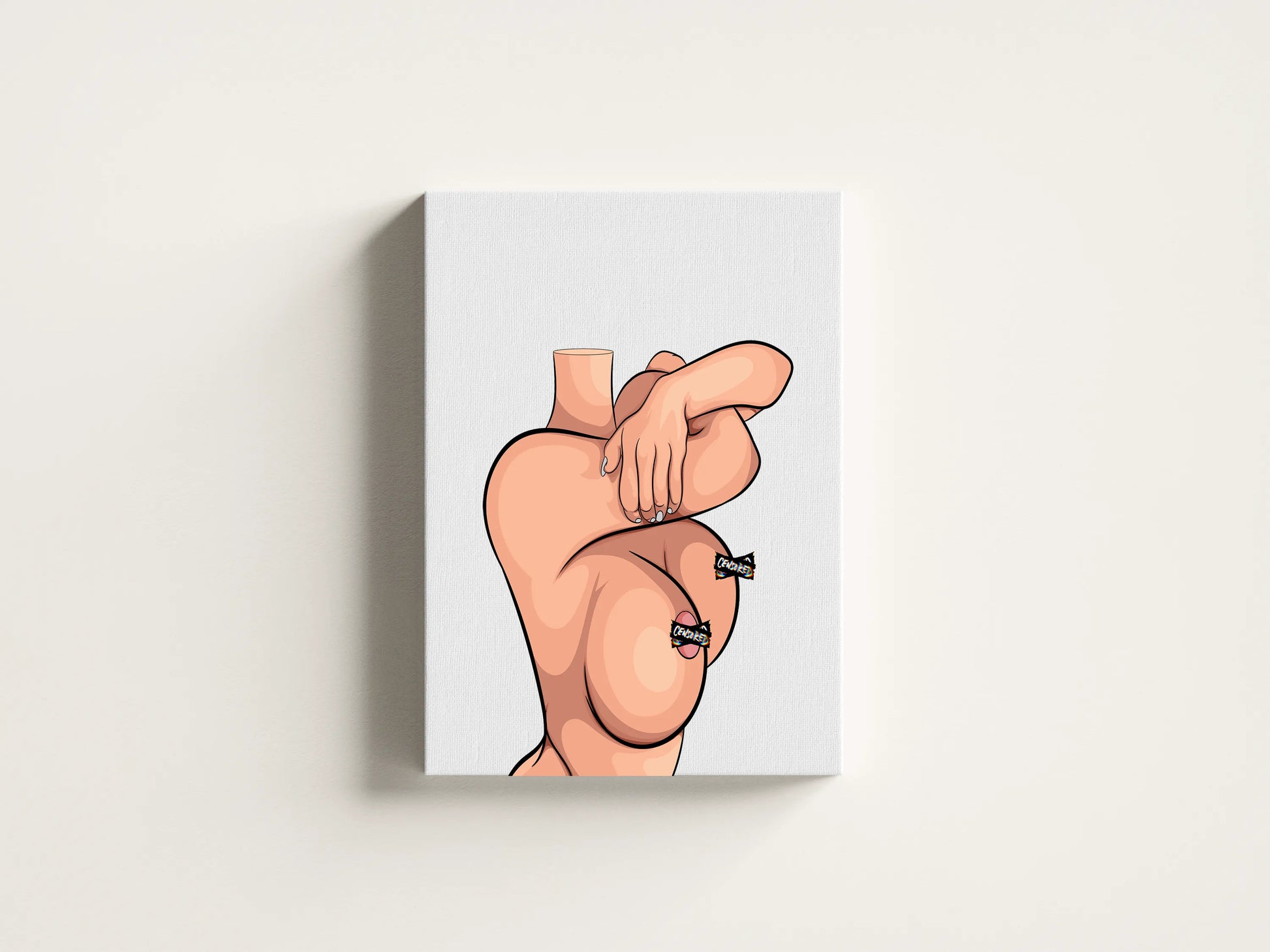 Customizable digital artwork of a female figure in an elegant sensual pose on canvas - Model 60.