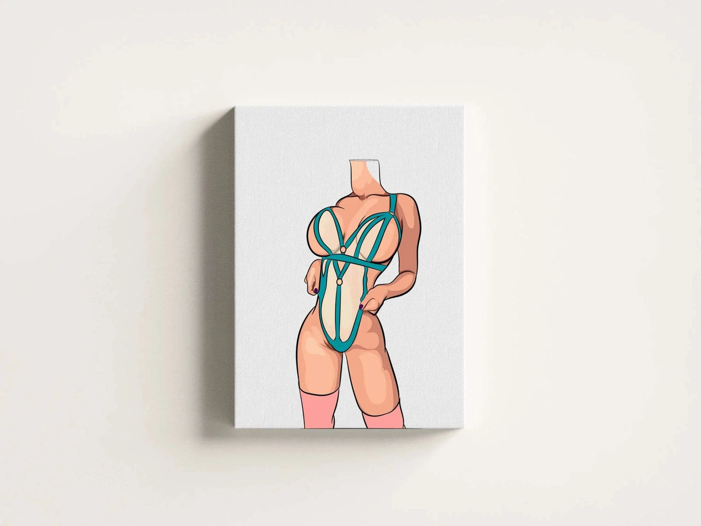 Digital artwork of Lingerie Model 62 showcasing bold, stylish design in PNG format from Digitalized Arts, Baked Art collection.