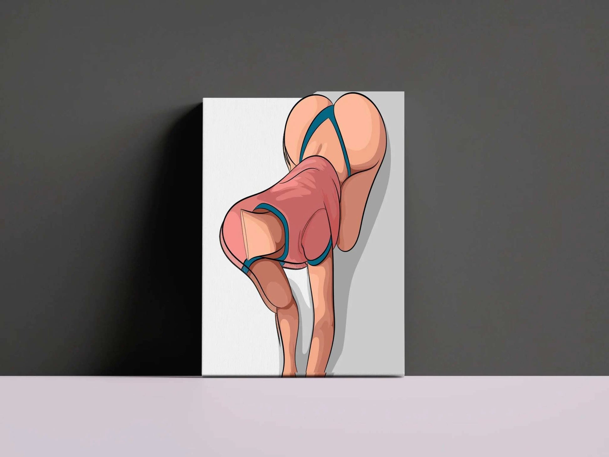 Digital illustration of Lingerie Model 63, bold and modern art, Baked Art collection.