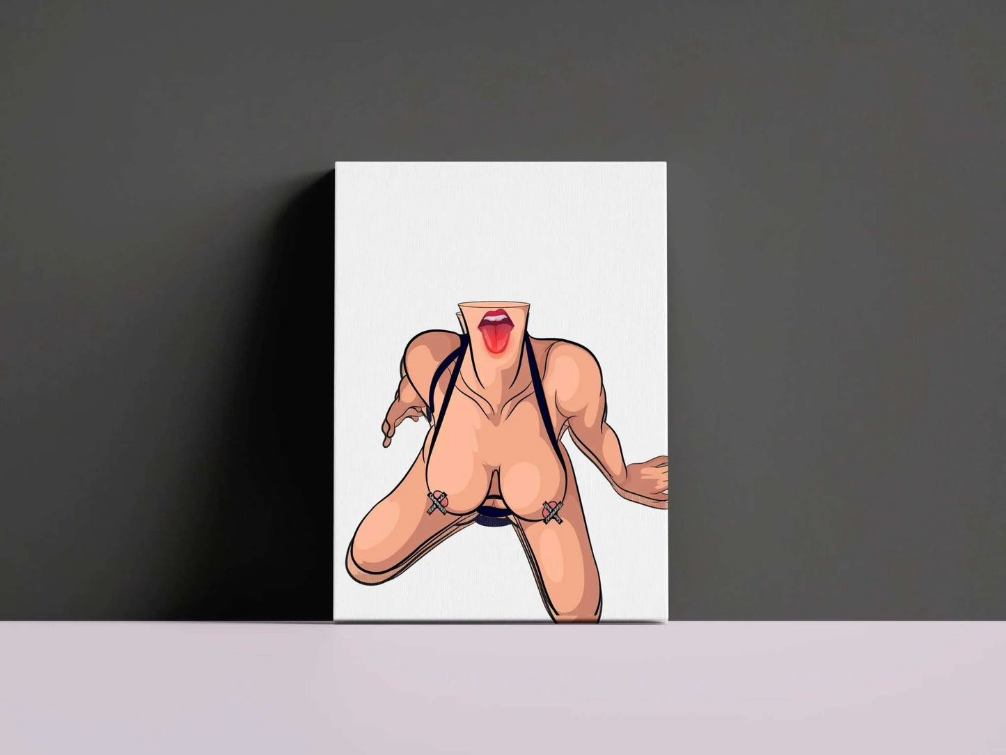 Expressive digital art of female figure, Baked Art Model 64, customizable illustration.
