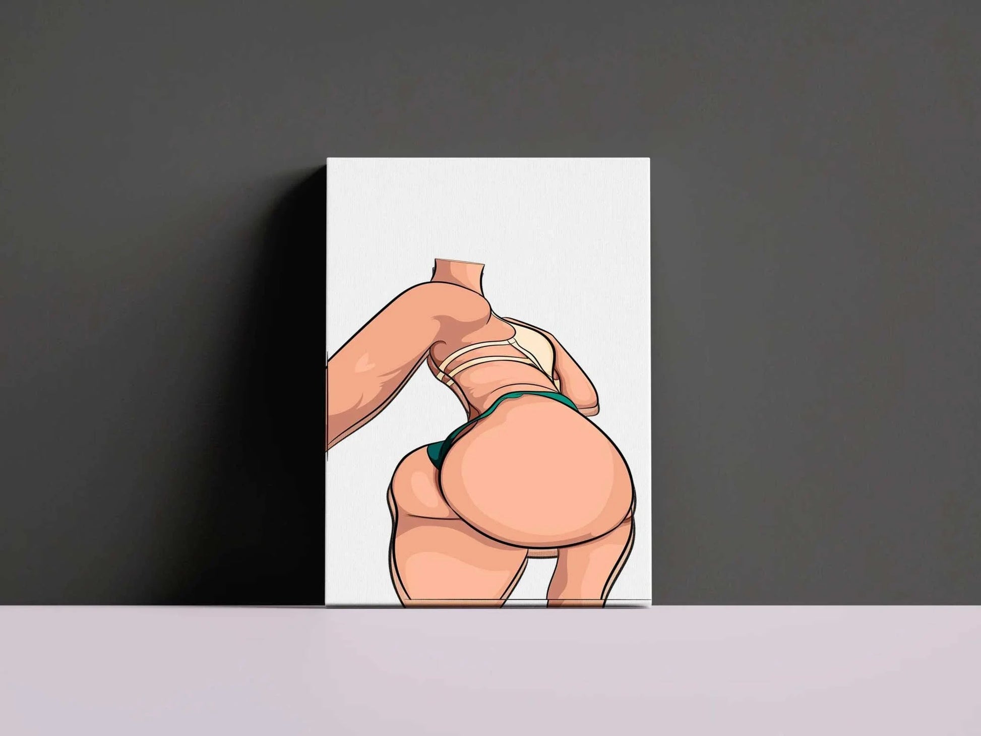 Vibrant digital illustration of Lingerie Model 66 with bold lines and rich colors, perfect for modern design projects.