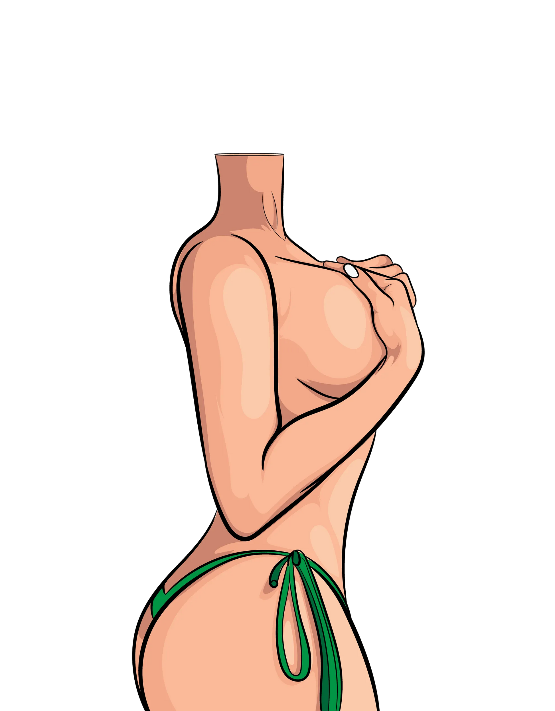 Baked Art - Model 69 digital artwork of a sensual female figure in editable and print-ready formats.