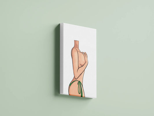 Sensual female figure digital art on canvas, ready for customization and print.
