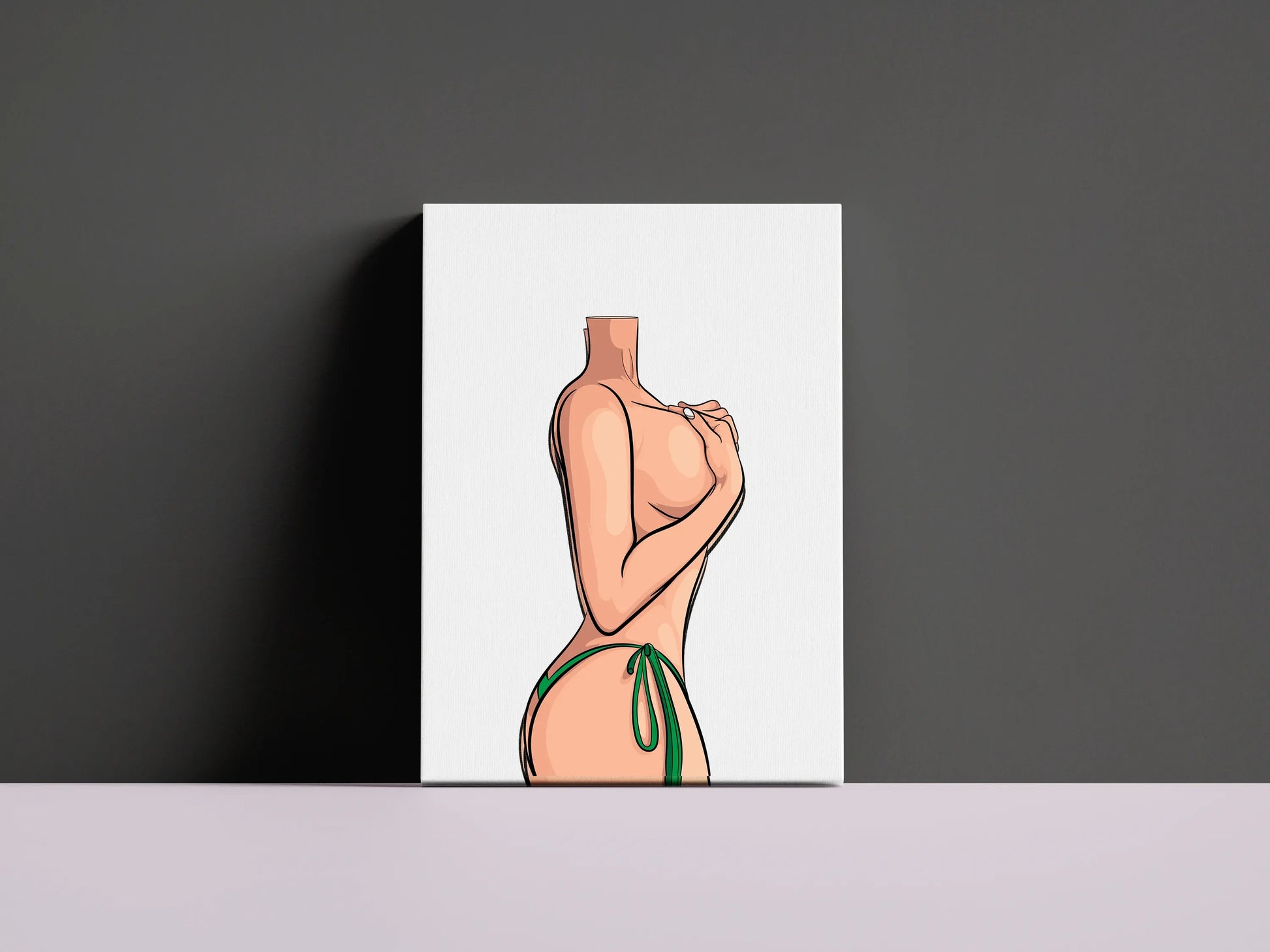 Digital artwork of a sensual female figure, Model 69, suitable for printing on canvas and clothing, customizable in high-resolution PNG and Illustrator formats.