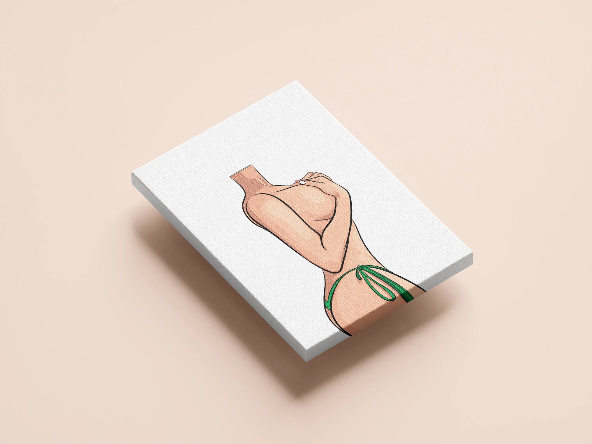 Digital artwork of a sensual female figure in a pose, printable art, Baked Art Model 69.