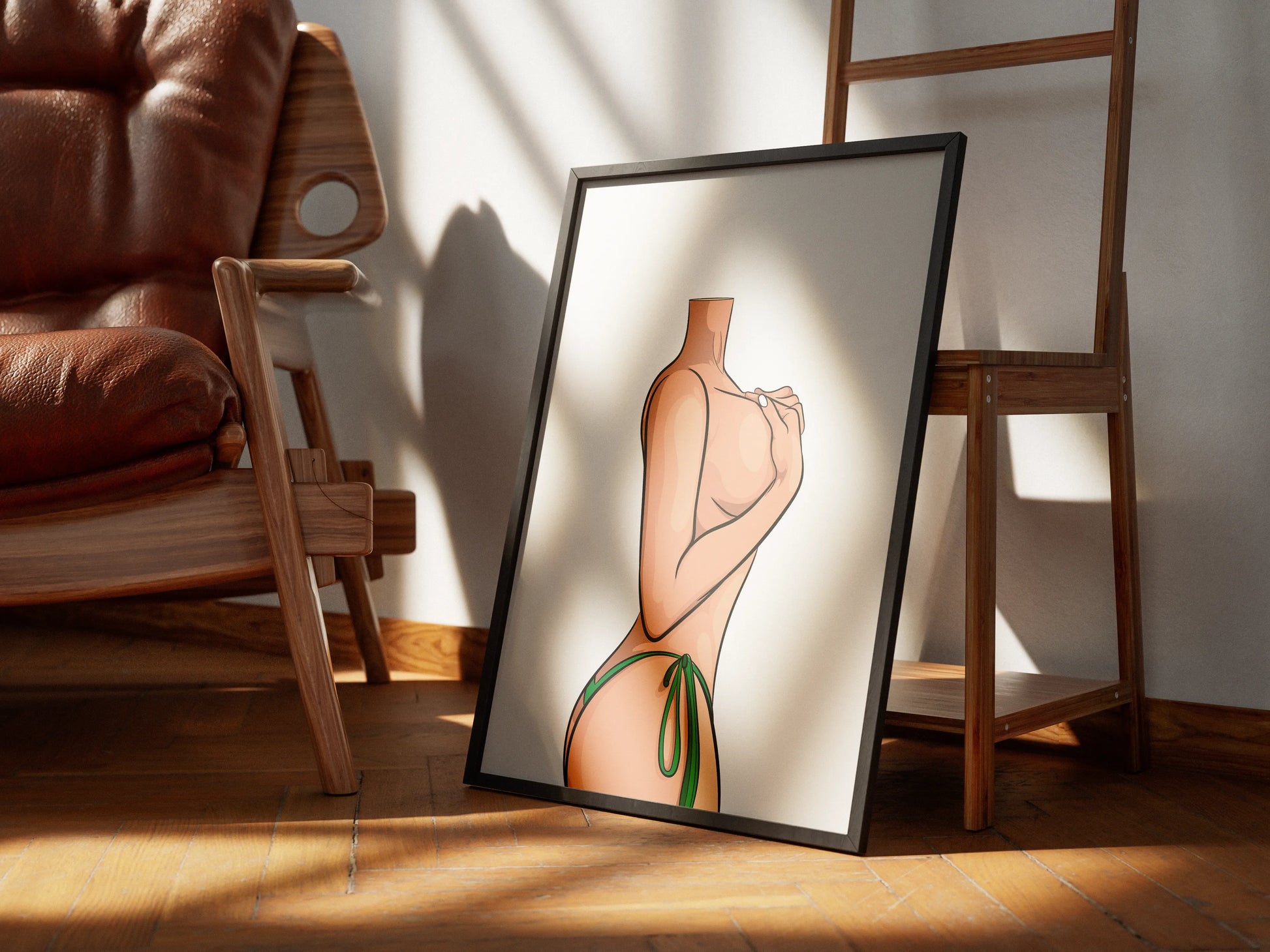 Baked Art - Model 69 digital artwork of sensual female figure displayed in a frame.