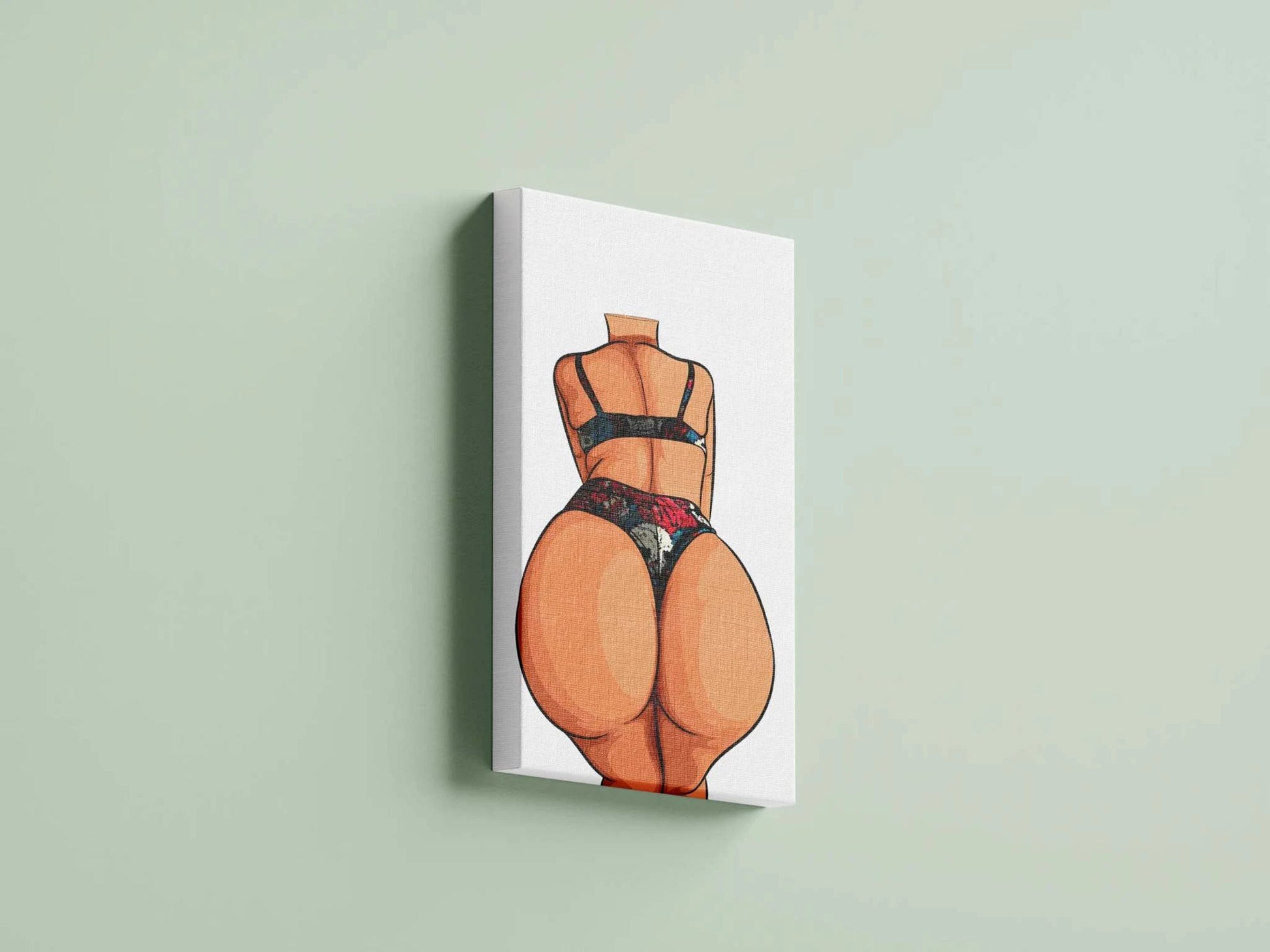 Digital artwork of lingerie-clad figure from Lingerie Model 6 by Digitalized Arts, showcasing intricate baked art design on canvas.