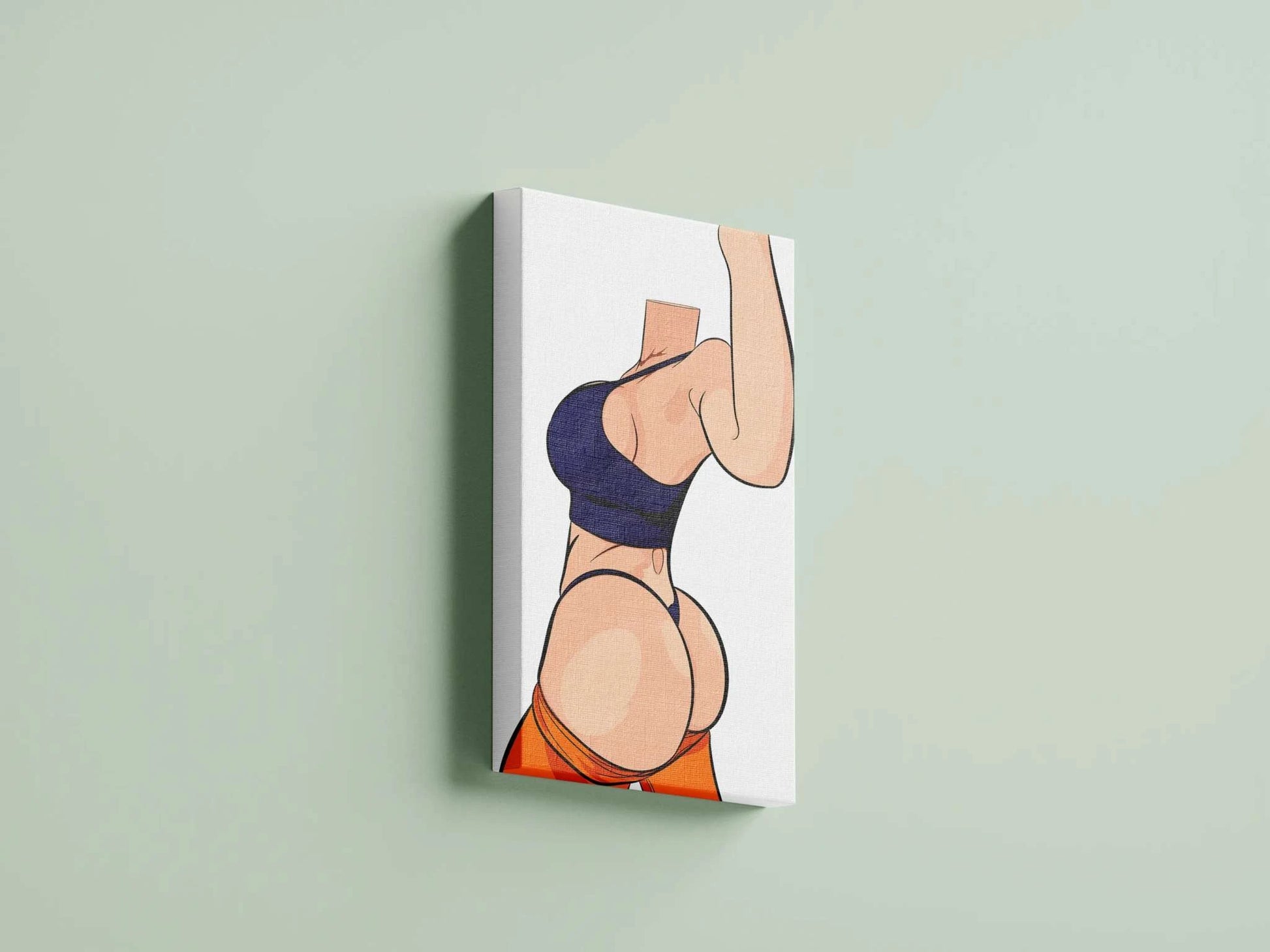 Baked Art Model 71 digital headless female figure on canvas for customization and print.