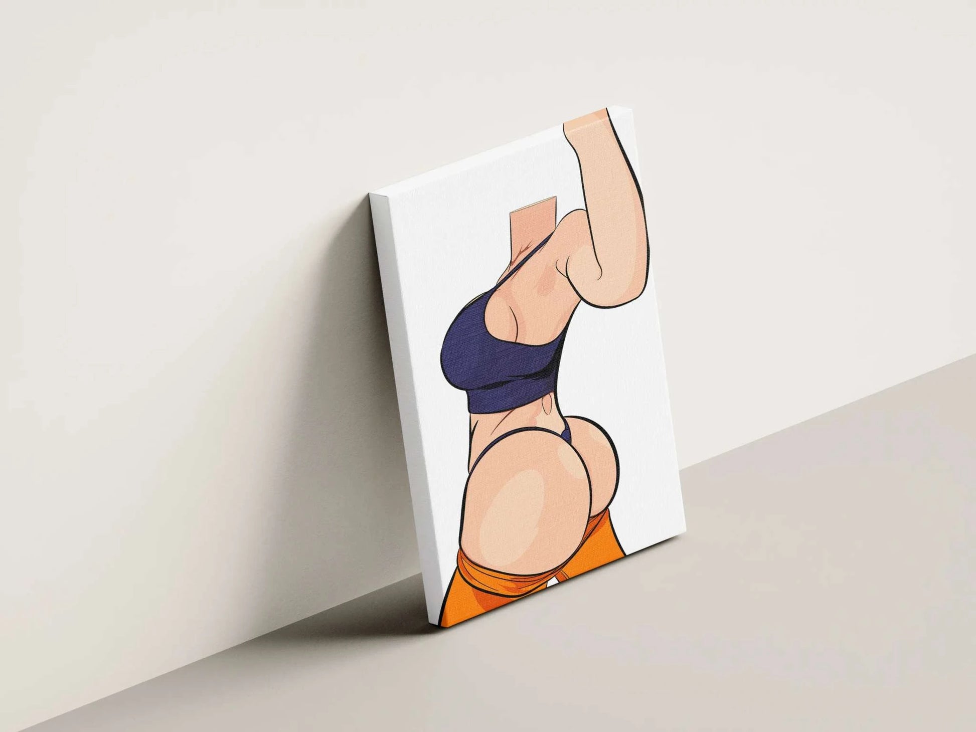 Sleek headless female digital art for canvas or décor, customizable Model 71.