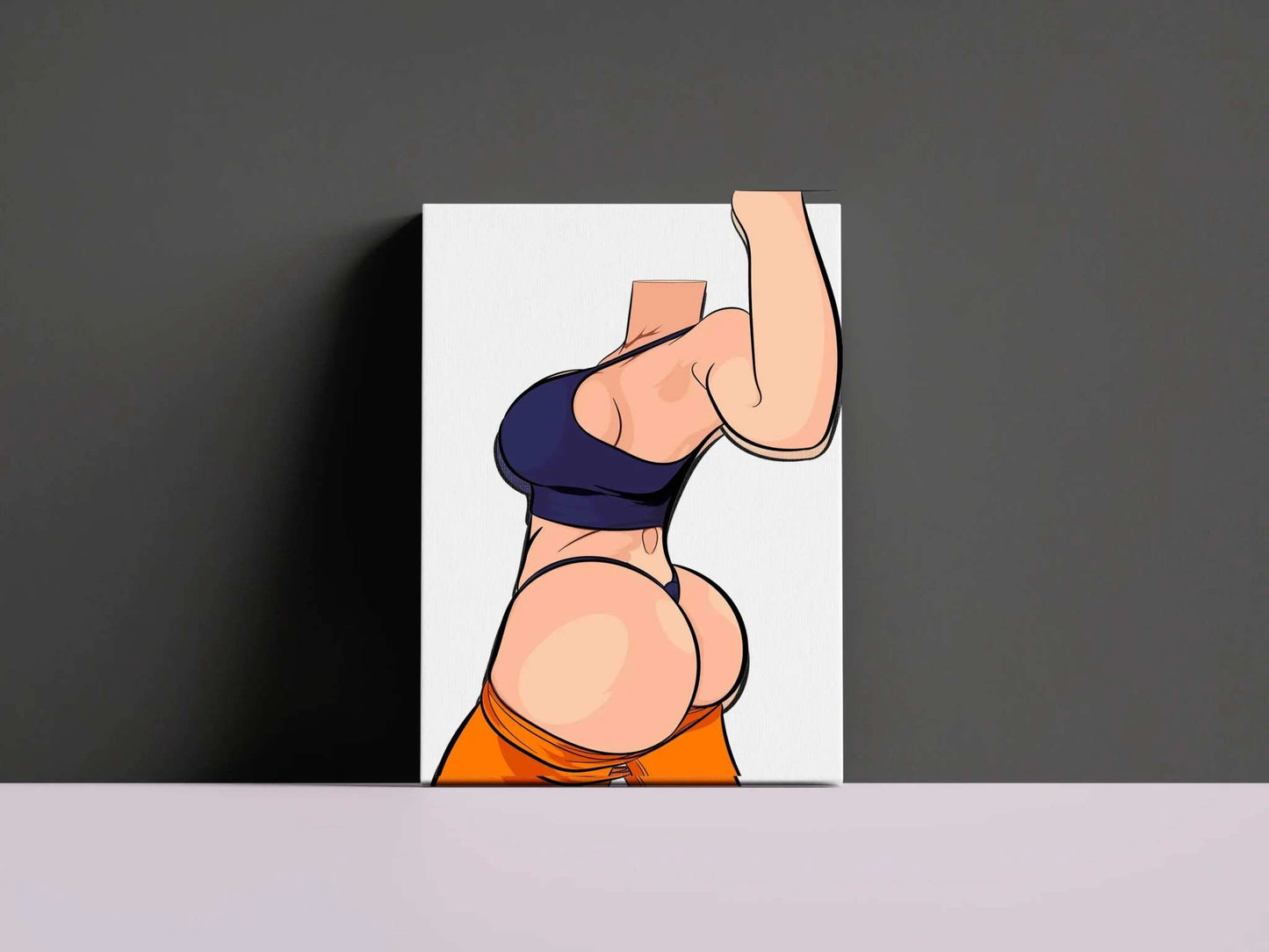 Sleek headless female figure digital art, customizable, high-quality for canvas or decor.