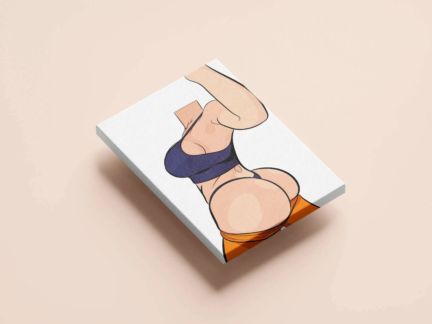 Headless female figure digital art on canvas for customization.