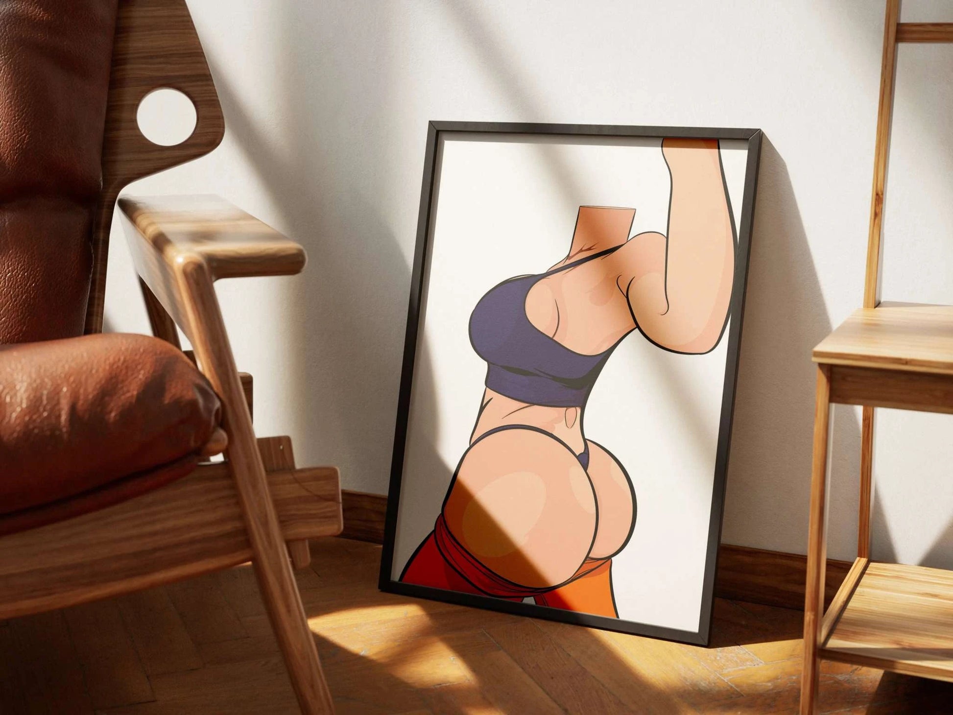 Baked Art - Model 71 digital artwork, headless female figure, customizable for print and décor.