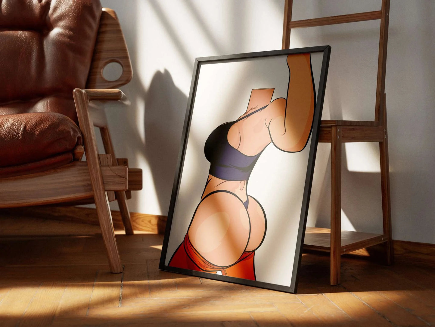 Headless female figure digital art in a frame, customizable high-quality download for Baked Art - Model 71.