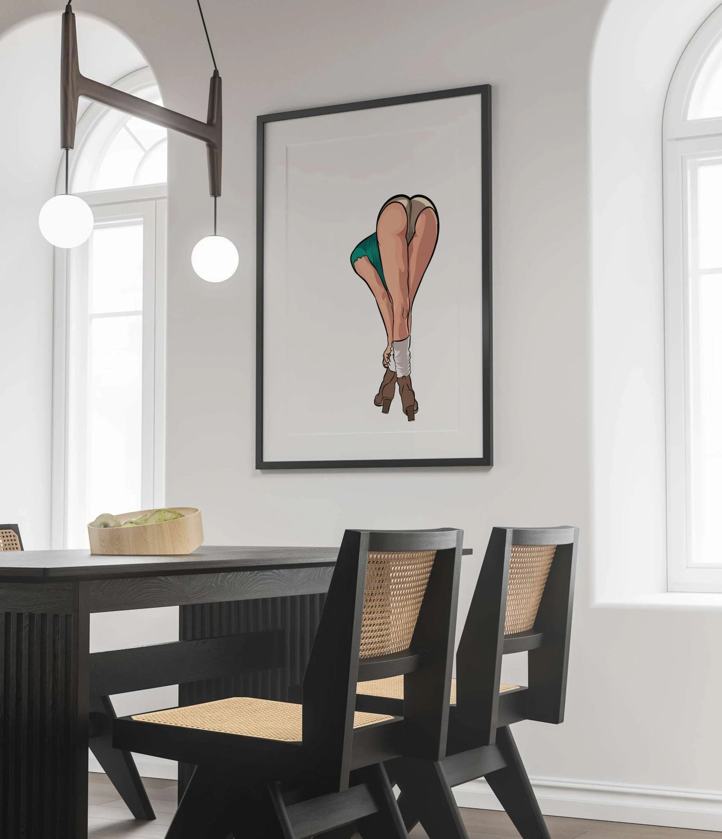 Baked Art - Model 72 digital artwork in a modern dining room setting.