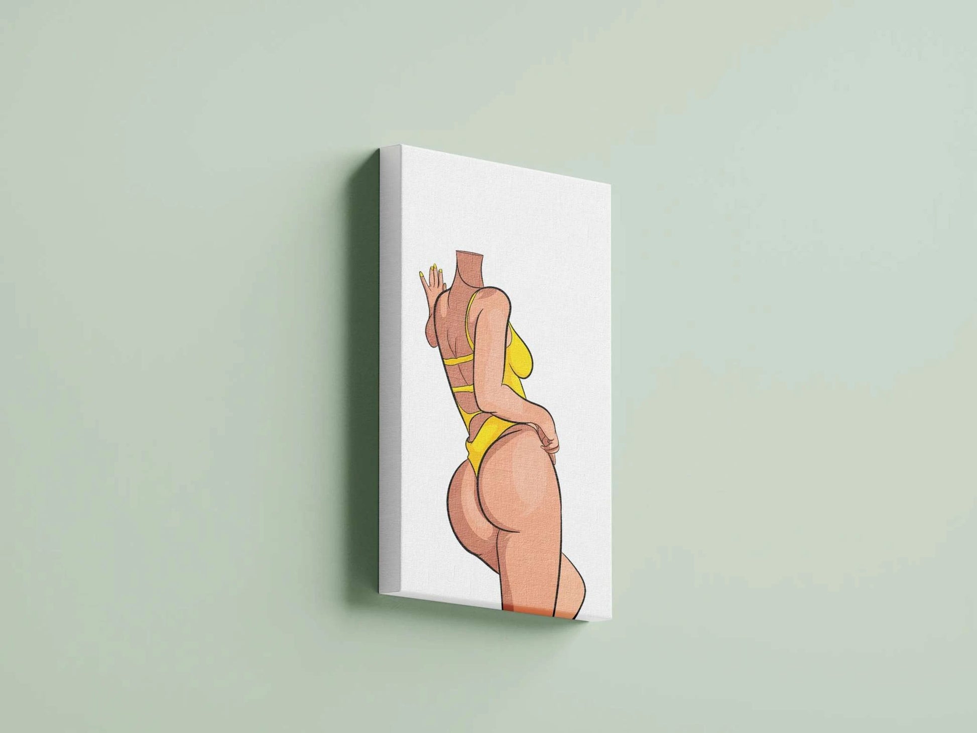 Digital illustration of Lingerie Model 73 in vibrant colors on canvas.