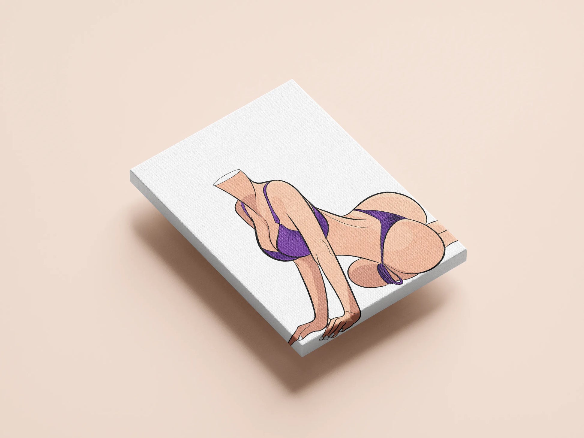 Digital artwork titled "Bikini Model 74" featuring bold colors and modern design, a digital download by Digitalized Arts.