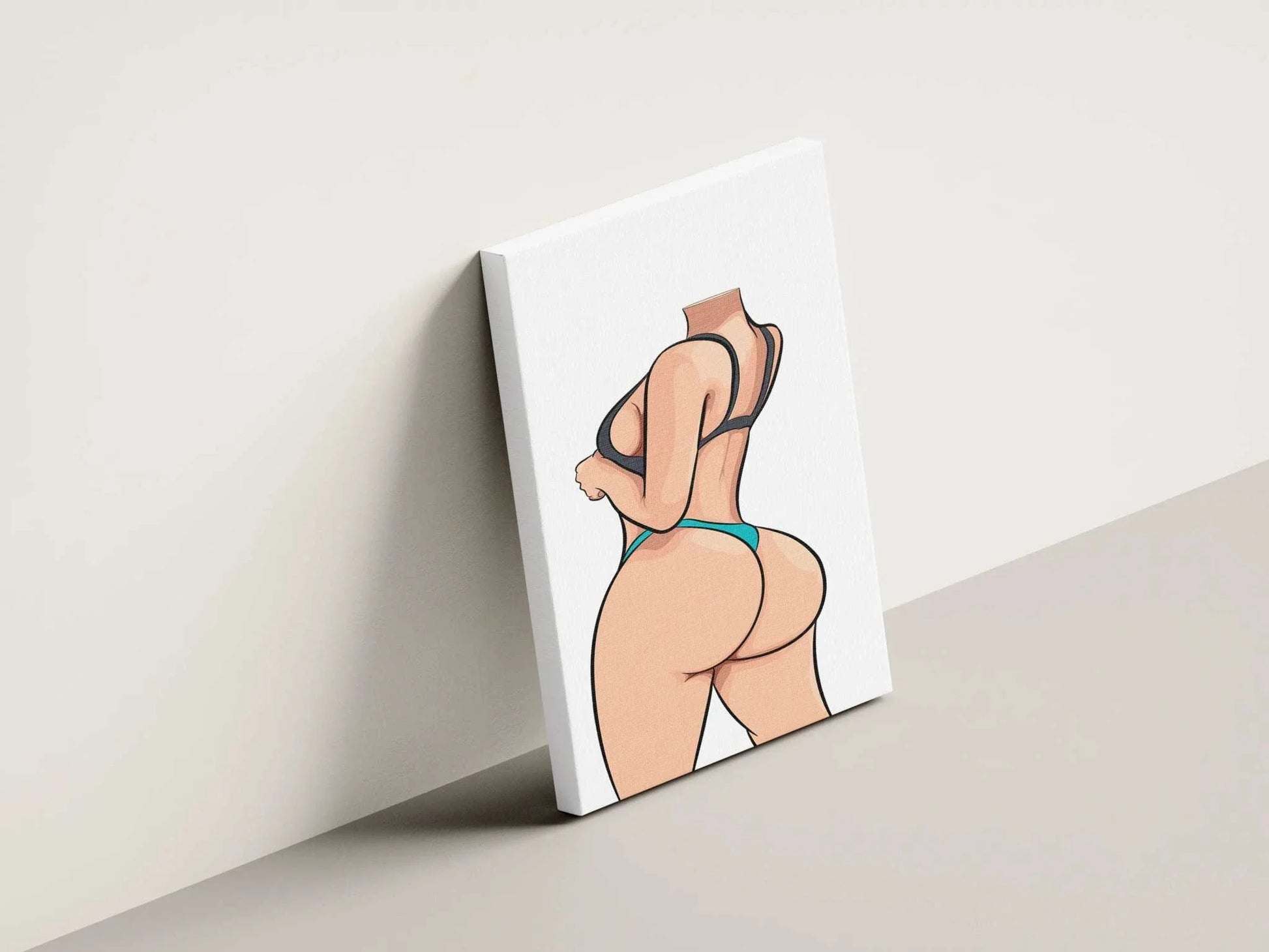 Digital artwork of Lingerie Model 75 featuring bold lines and vibrant colors, available as JPEG and Adobe Illustrator file.