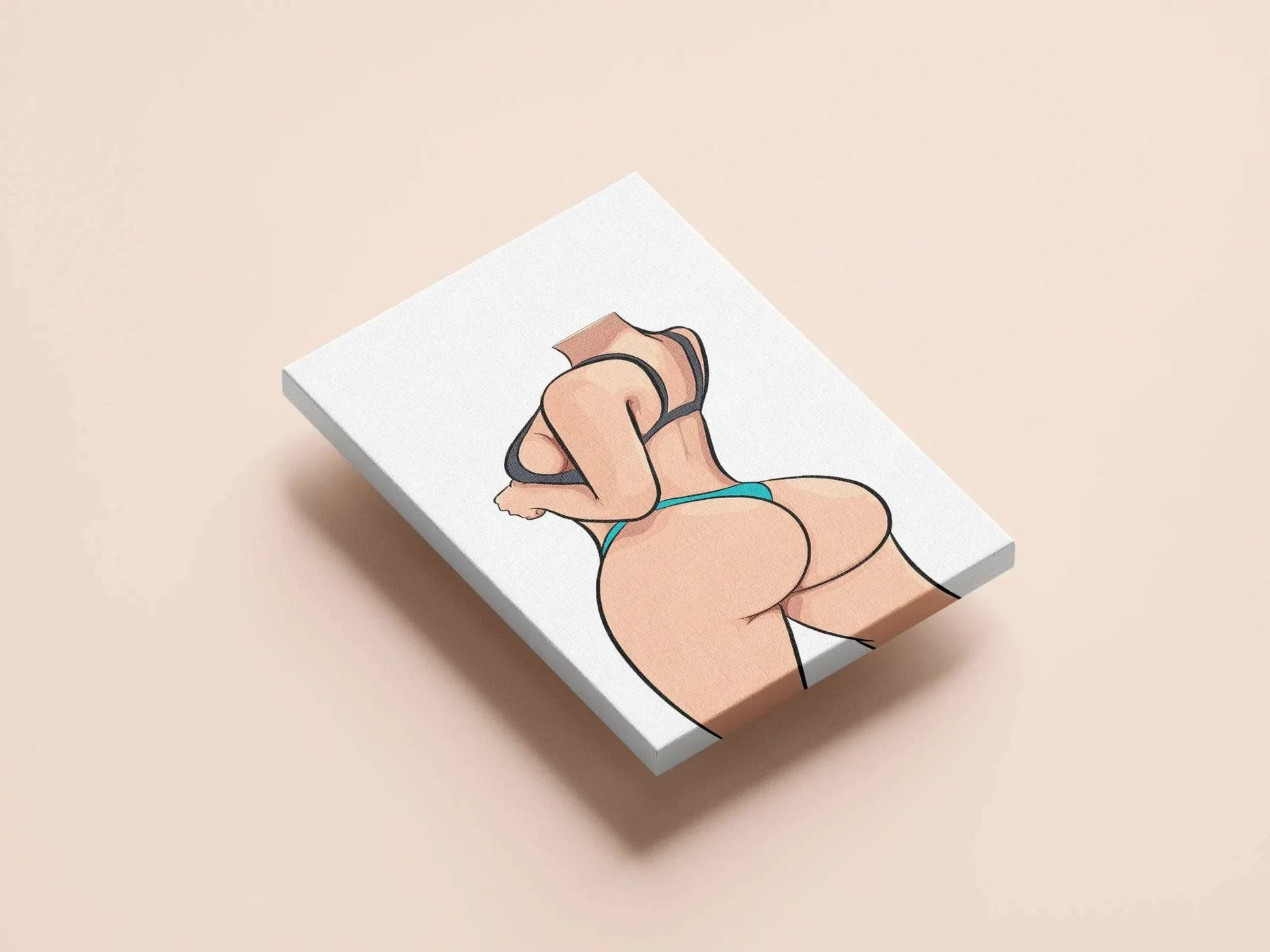 Digital artwork titled "Lingerie Model 75" showcasing bold lines and vibrant colors, available as JPEG and Illustrator files.