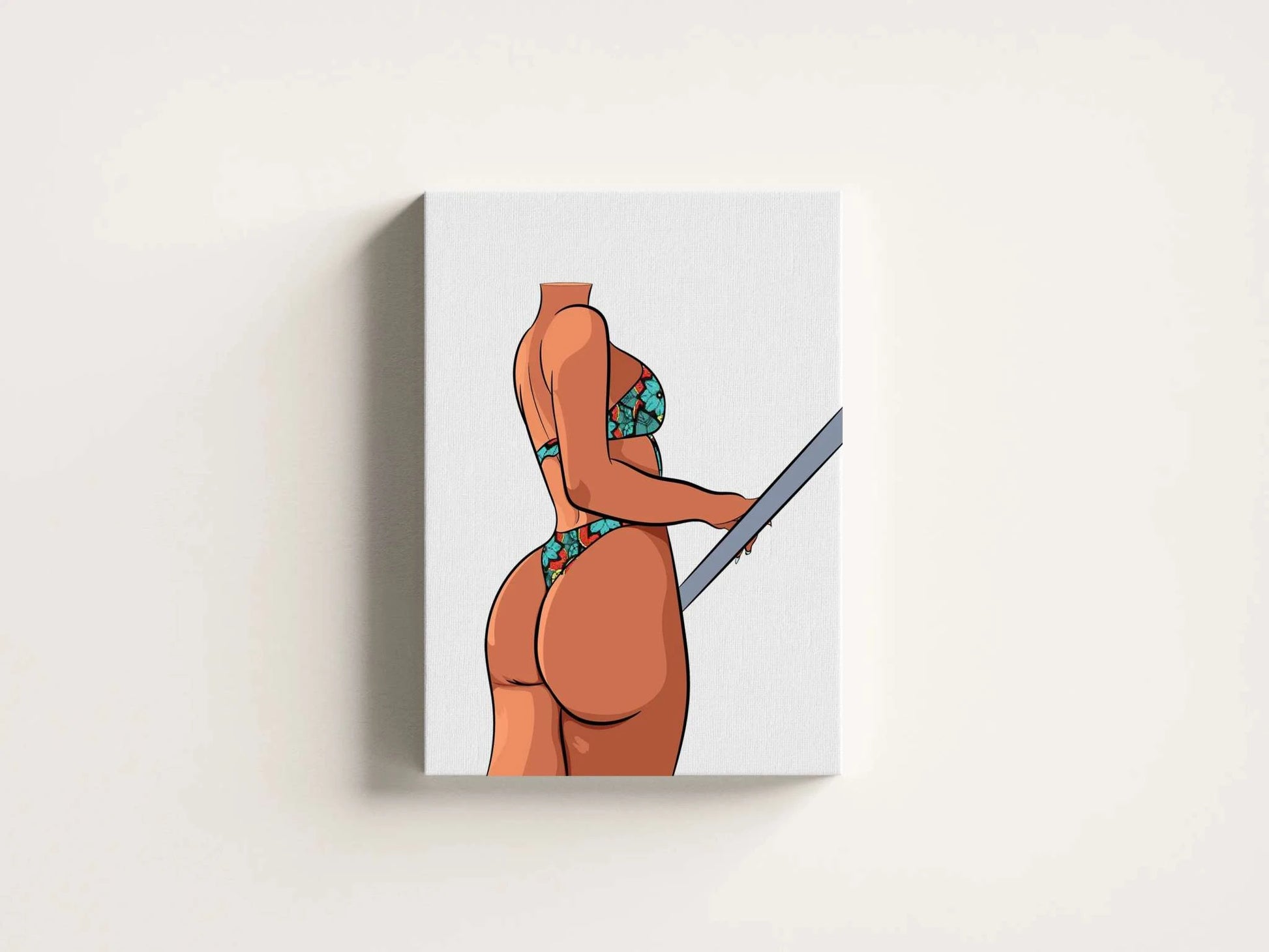 Model 7 - Baked Art digital design featuring a stylish bikini figure on canvas.