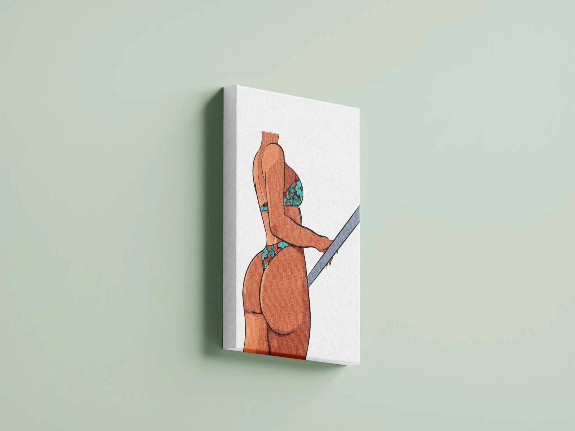 Model 7 - Baked Art digital illustration on canvas with elegant bikini design.