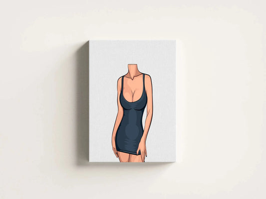 Digital art illustration of Lingerie Model 80, showcasing bold modern aesthetics and sleek design, available as a digital download.