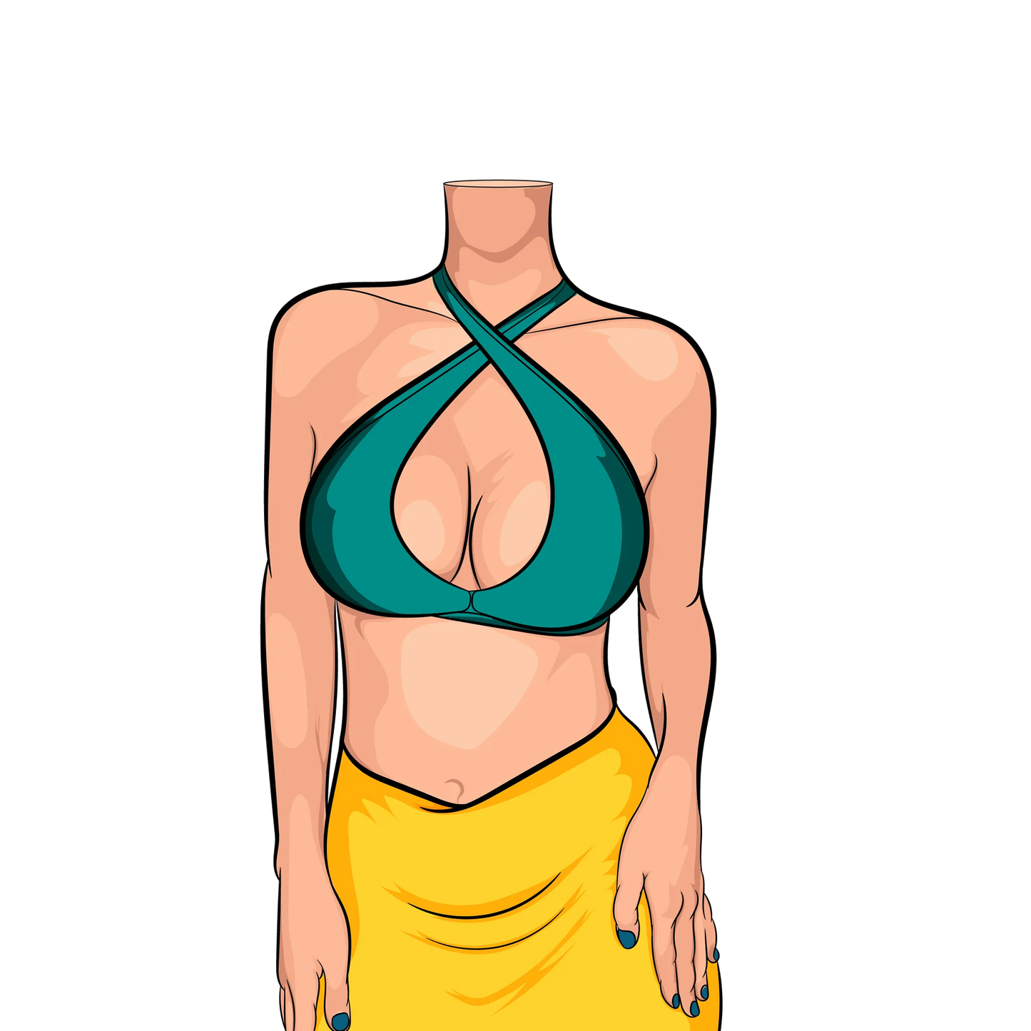 Digital art of a lingerie model with a minimalist design and bold colors, titled "Baked Art - Model 81".