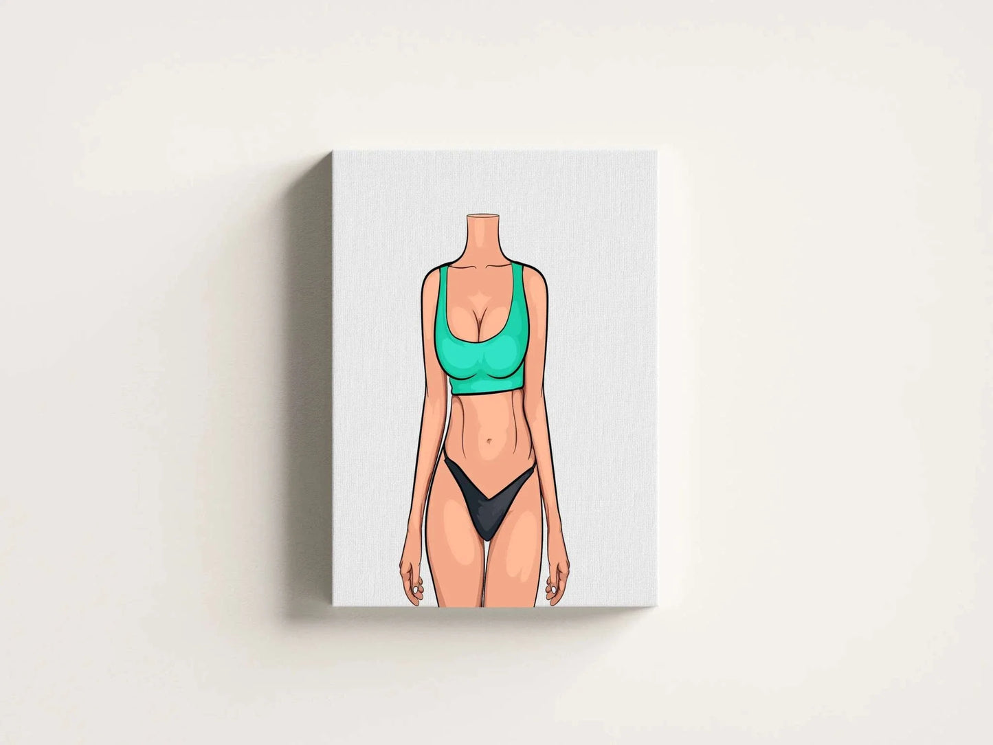 Digital art of sleek lingerie model silhouette with vibrant colors and clean lines, titled 'Baked Art - Model 82'.