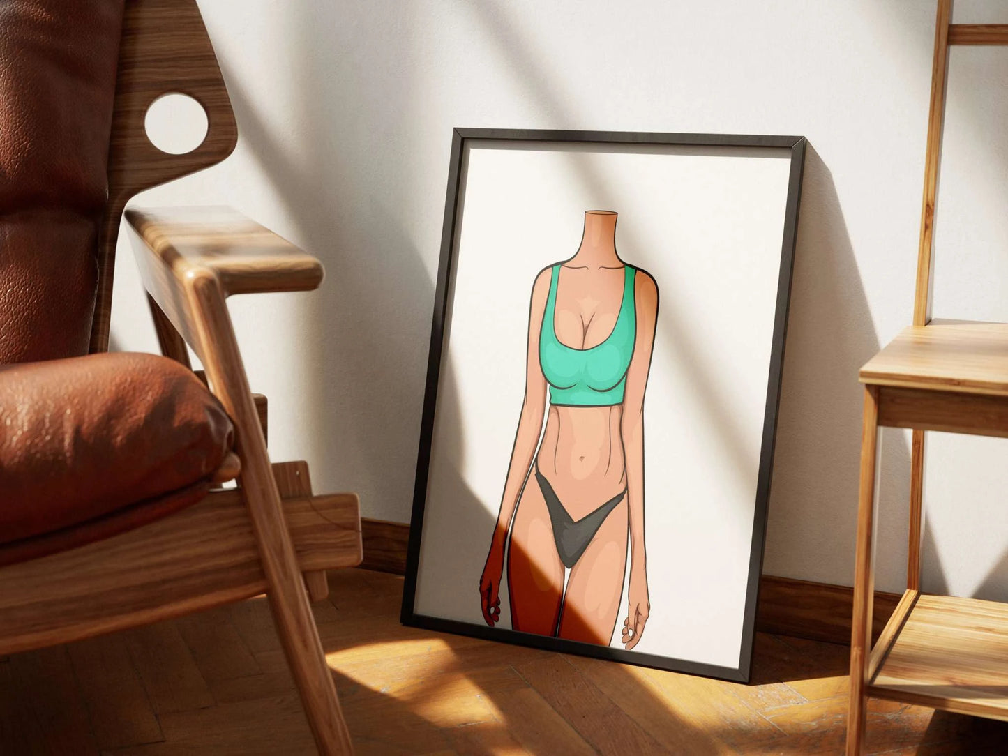 Digital artwork featuring a stylish silhouette with vibrant colors, titled "Baked Art - Model 82".